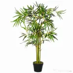 Bambus Artificial in Ghiveci Outsunny, Verde, Inaltime 120cm, Verde | Aosom Romania