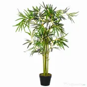 Bambus Artificial in Ghiveci Outsunny, Verde, Inaltime 120cm, Verde | Aosom Romania