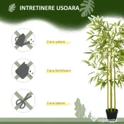 Bambus Artificial in Ghiveci Outsunny, Verde, Inaltime 120cm, Verde | Aosom Romania
