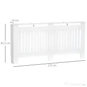 HOMCOM Carcasă Modernă pentru Calorifer din MDF Stratificat, Carcasă Calorifer pentru Casă și Birou, 172x19x81 cm, Alb | Aosom Romania 