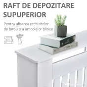 HOMCOM Carcasă Modernă pentru Calorifer din MDF Stratificat, Carcasă Calorifer pentru Casă și Birou, 172x19x81 cm, Alb | Aosom Romania 
