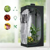 Outsunny Cort pentru Cultura Hidroponică, Spațiu de Creștere Plante, 60x60x140 cm, Rezistent la Lumină, Negru | Aosom Romania 