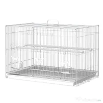 Colivie pentru Pasari din Metal cu Stinghii si Boluri pentru Mancare, Voliera pentru Canari si Perusi 60x41x41cm, Alb | Aosom Romania
