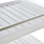 HOMCOM Cărucior de Bucătărie Alb, Lemn și Oțel Inox, 3 Etajere, 4 Roți, Design Modern și Funcțional | Aosom Romania 