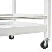 HOMCOM Cărucior de Bucătărie Alb, Lemn și Oțel Inox, 3 Etajere, 4 Roți, Design Modern și Funcțional | Aosom Romania 
