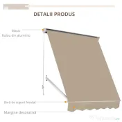 Outsunny Perdea de Soare Rulanta de Perete Bej, 180x70cm | Aosom Romania 