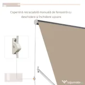 Outsunny Perdea de Soare Rulanta de Perete Bej, 180x70cm | Aosom Romania 