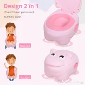 HOMCOM Olita pentru Copii de la 6 Luni Antialunecare Hipopotam Roz 40 x 30 x 23cm | Aosom Romania 
