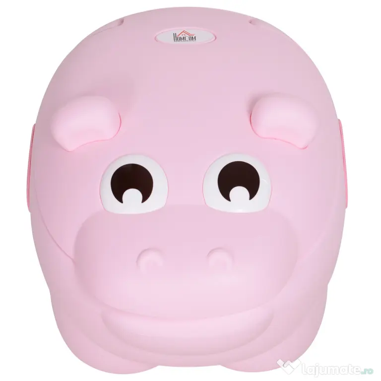 HOMCOM Olita pentru Copii de la 6 Luni Antialunecare Hipopotam Roz 40 x 30 x 23cm | Aosom Romania