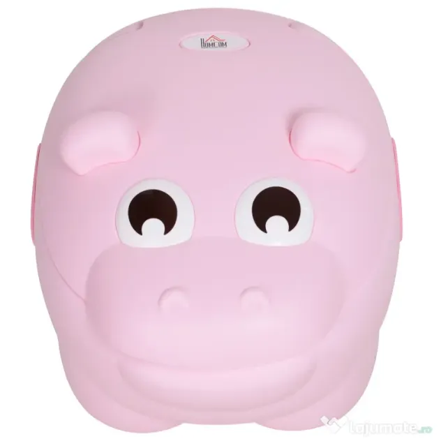 HOMCOM Olita pentru Copii de la 6 Luni Antialunecare Hipopotam Roz 40 x 30 x 23cm | Aosom Romania