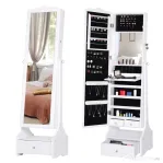 HOMCOM dulap pentru bijuterii, cu oglinda 45x36x150cm