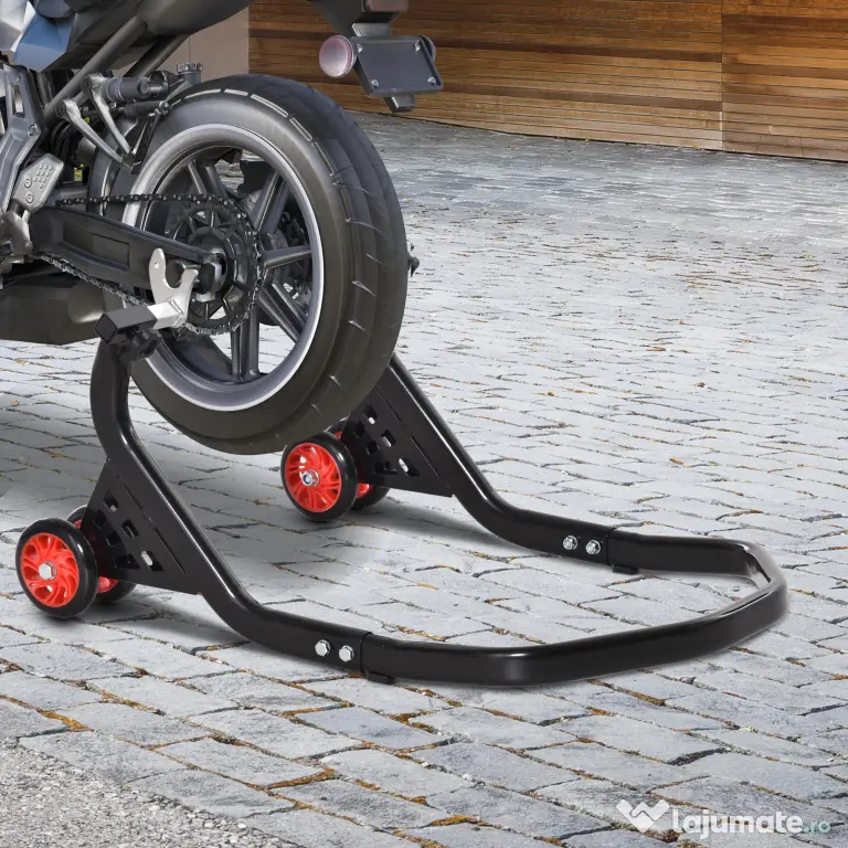 DURHAND Stender spate Universal de Ridicare pentru Motociclete pana la 200 kg, Negru