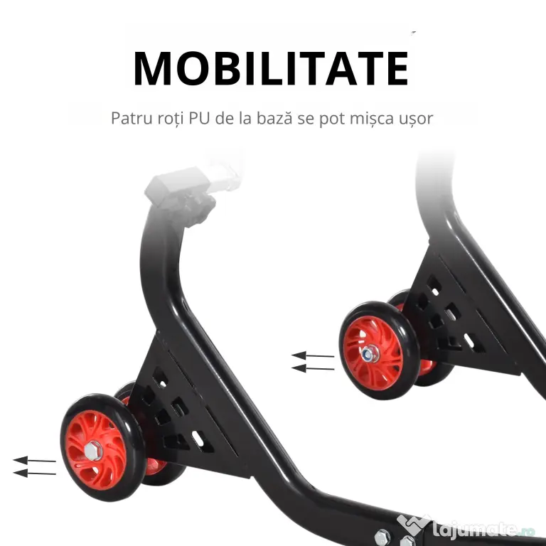 DURHAND Stender spate Universal de Ridicare pentru Motociclete pana la 200 kg, Negru