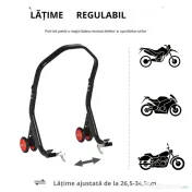 DURHAND Stender spate Universal de Ridicare pentru Motociclete pana la 200 kg, Negru 
