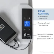 HOMCOM Frigider Auto de 50L cu Panou Touch, Mâner și 2 Roți, 58.6x37.8x54.5 cm, Gri | Aosom Romania