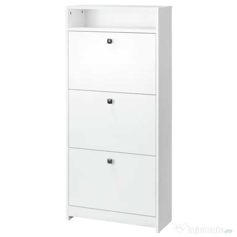 HOMCOM dulap pantofi, 3 compartimente, 60×24×132cm, alb | AOSOM RO