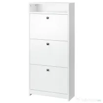 HOMCOM dulap pantofi, 3 compartimente, 60×24×132cm, alb | AOSOM RO