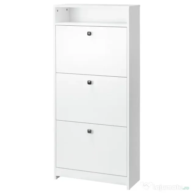 HOMCOM dulap pantofi, 3 compartimente, 60×24×132cm, alb | AOSOM RO
