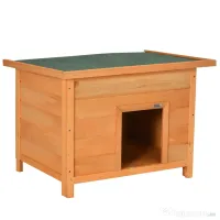 PawHut Cușcă pentru Câini Impermeabilă pentru Extern din Lemn de Brad, 82x58x58cm | Aosom Romania