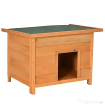 PawHut Cușcă pentru Câini Impermeabilă pentru Extern din Lemn de Brad, 82x58x58cm | Aosom Romania