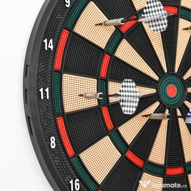 HOMCOM Țintă Electronică Darts, 6 Săgeți, Panou Scor Digital, 44x39.5x2.2cm, Negru, pentru Divertisment Acasă | Aosom Romania