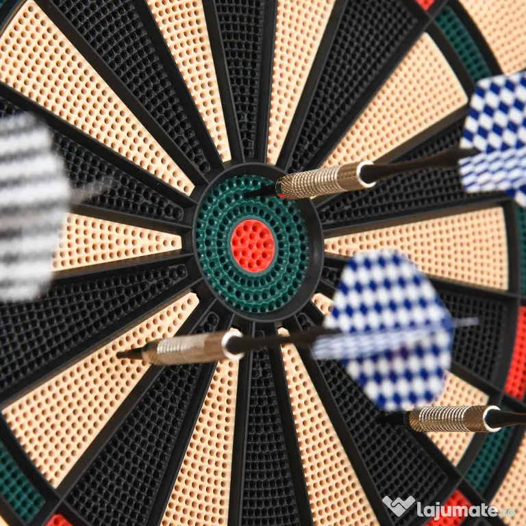 HOMCOM Țintă Electronică Darts, 6 Săgeți, Panou Scor Digital, 44x39.5x2.2cm, Negru, pentru Divertisment Acasă | Aosom Romania