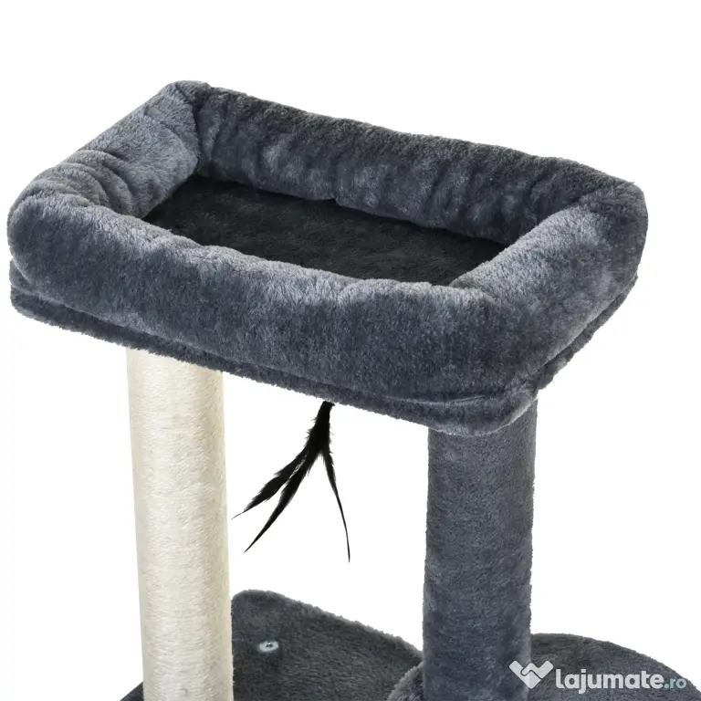 Ansamblu Multinivel PawHut pentru Pisici, Stâlpi de Zgâriat în Sisal, Material Ecologic, 147cm | Aosom Romania