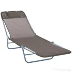 Outsunny Șezlong Reglabil pentru Exterior, Scaun Reclinabil de Grădină și Piscină din Material Textilene Confortabil, Culoare Cafeniu