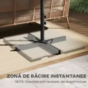 Outsunny Umbrelă Dublă pentru Grădină 455x265x238 cm, Parasolar Mare cu Manivelă Manuală, Rezistentă la Apă, Protecție Solară Gri | Aosom Romania 