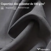 Outsunny Umbrelă Dublă pentru Grădină 455x265x238 cm, Parasolar Mare cu Manivelă Manuală, Rezistentă la Apă, Protecție Solară Gri | Aosom Romania 