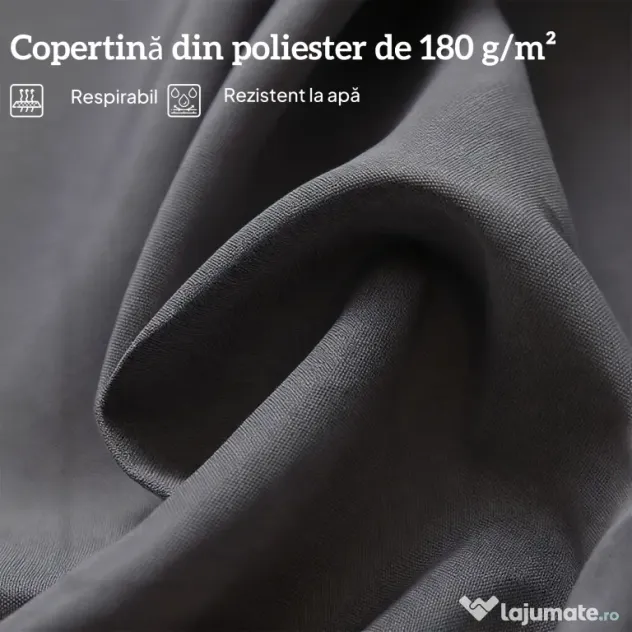 Outsunny Umbrelă Dublă pentru Grădină 455x265x238 cm, Parasolar Mare cu Manivelă Manuală, Rezistentă la Apă, Protecție Solară Gri | Aosom Romania
