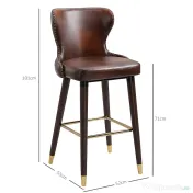 Set 2 scaune bar, stil industrial, 52x53x101cm, maro HOMCOM | Aosom Romania 