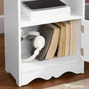 Dulapior pentru Baie din Lemn, Decor Floral Sculptat, Mobilier pentru organizare baie Alb HOMCOM | Aosom RO