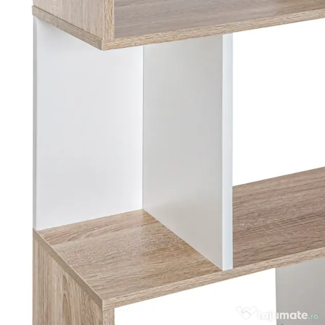 Biblioteca de perete, 3 rafturi, 60x24x111.4cm, alba HOMCOM | Aosom Romania