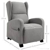 HOMCOM Fotoliu Reclinabil 160° cu Telecomandă și Suport pentru Picioare, Confortabil, Negru | Aosom Romania