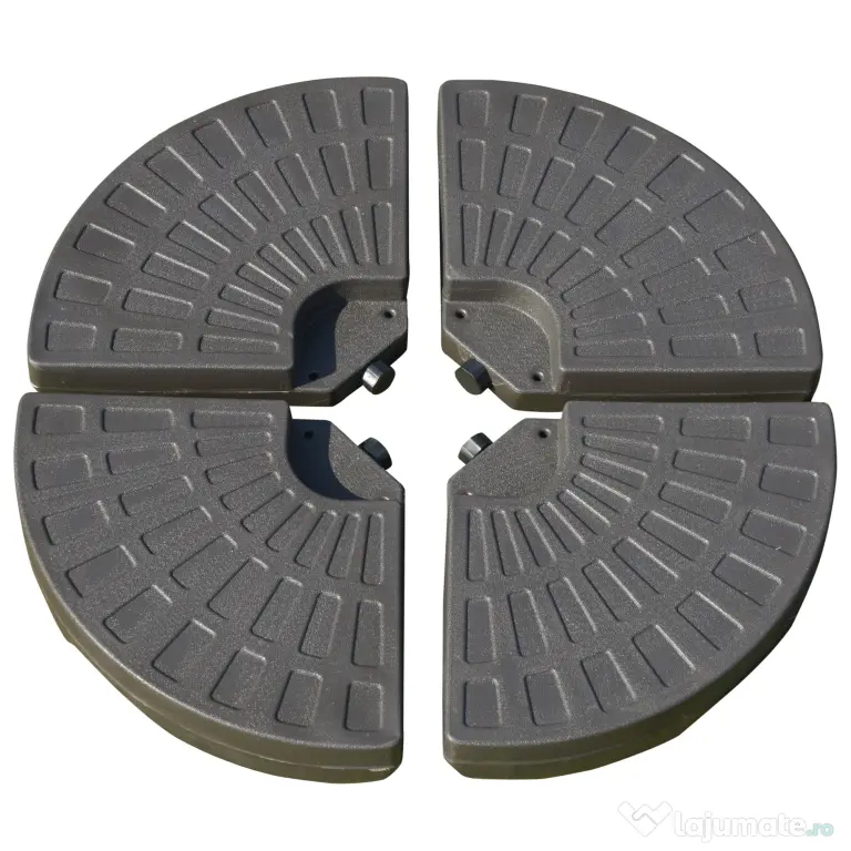 Outsunny Suport pentru Umbrela Descentralizata de Gradina cu Baza in Cruce, Set 4 Placi din HDPE 66x45x10cm