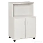 Homcom Mobilier pentru Cuptor cu Microunde – Cu Roti si Dulapior, Alb