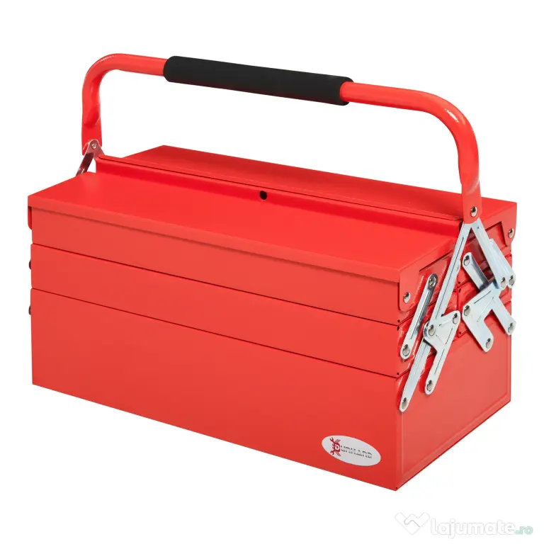 DURHAND Caseta de unelte din metal pliant, 5 tavi 3 rafturi