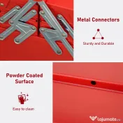 DURHAND Caseta de unelte din metal pliant, 5 tavi 3 rafturi 