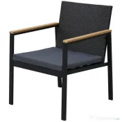 Outsunny Set Mobilier de Grădină din Ratan din 2 Scaune cu Brațe pentru Terasă, Bancă și Masă de Cafea, 80x42x37 cm, Negru | Aosom Romania 