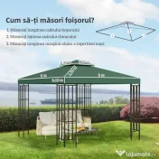 Outsunny Acoperiș de Schimb pentru Foișor, Material Impermeabil, 3x3m, Ușor de Montat, Rezistent la Intemperii | Aosom Romania 