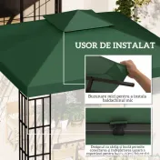 Outsunny Acoperiș de Schimb pentru Foișor, Material Impermeabil, 3x3m, Ușor de Montat, Rezistent la Intemperii | Aosom Romania 
