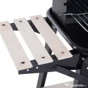 Outsunny Gril cu Carbune Barbecue Picnic Inaltime Reglabila Negru 87x 45 x 83 cm | Aosom Romania 