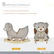 Cal tip Balansoar HOMCOM in Forma de Urs leagan cu Sunete, Calut tip jucarie moale pentru Copii 18-36 luni Interactiv, Gri, 60x33x50cm | Aosom Romania 