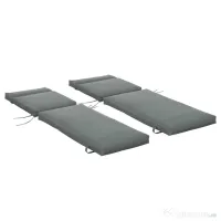 Outsunny Set 2 Perne pentru Scaune de Exterior cu Curele, Perne de Exterior Umplute cu Bumbac și Poliester, pentru Șezlonguri, Fotolii de Grădină, 196x55x8 cm, Gri Închis | Aosom Romania 
