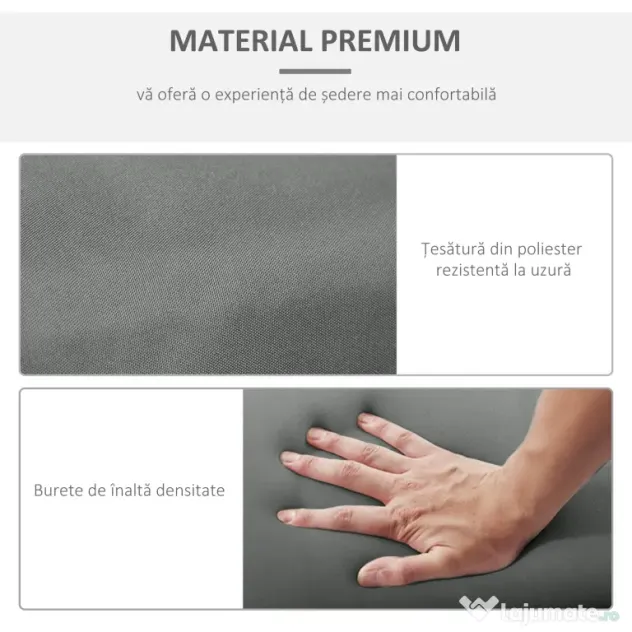 Outsunny Set 2 Perne pentru Scaune de Exterior cu Curele, Perne de Exterior Umplute cu Bumbac și Poliester, pentru Șezlonguri, Fotolii de Grădină, 196x55x8 cm, Gri Închis | Aosom Romania