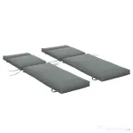 Outsunny Set 2 Perne pentru Șezlonguri de Exterior cu Curele, Perne Umplute cu Bumbac și Poliester, pentru Șezlonguri sau Fotolii de Grădină, 196x55x8 cm, Gri Închis