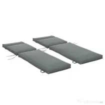 Outsunny Set 2 Perne pentru Șezlonguri de Exterior cu Curele, Perne Umplute cu Bumbac și Poliester, pentru Șezlonguri sau Fotolii de Grădină, 196x55x8 cm, Gri Închis