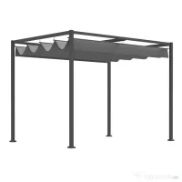 Outsunny Foisor Pergola cu Panza Glisanta pentru Exterior, 298 x 213 x 222 cm | Aosom Romania 