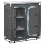 Outsunny Bucatarie de Camping, 3 Etajere și Geanta de Transport, Cadru din Aluminiu 96Lx49.5Px104cm Gri | Aosom Romania